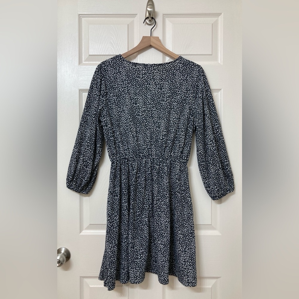 Nine West Women’s Black Spotted A-line Mini Dress Medium Vacation Summer Casual - Picture 4 of 8